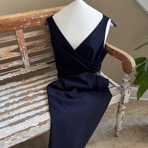 Alex Evenings Midnight Blue Asymmetrical Dress
